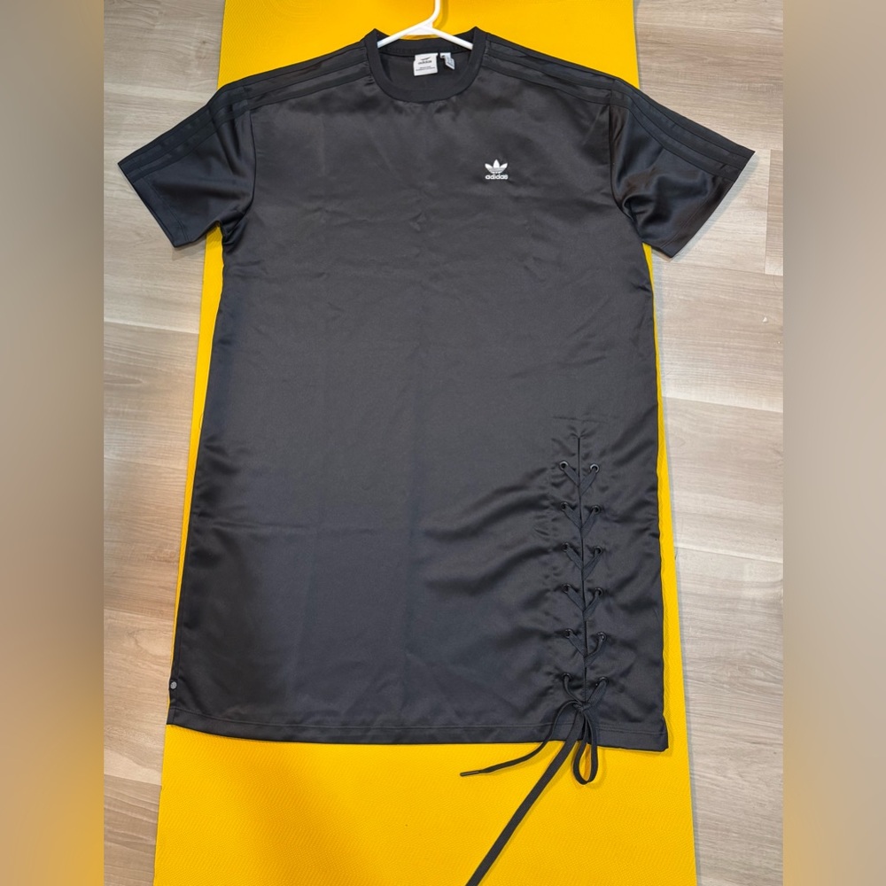 Adidas Black Lace-Up Tee Dress